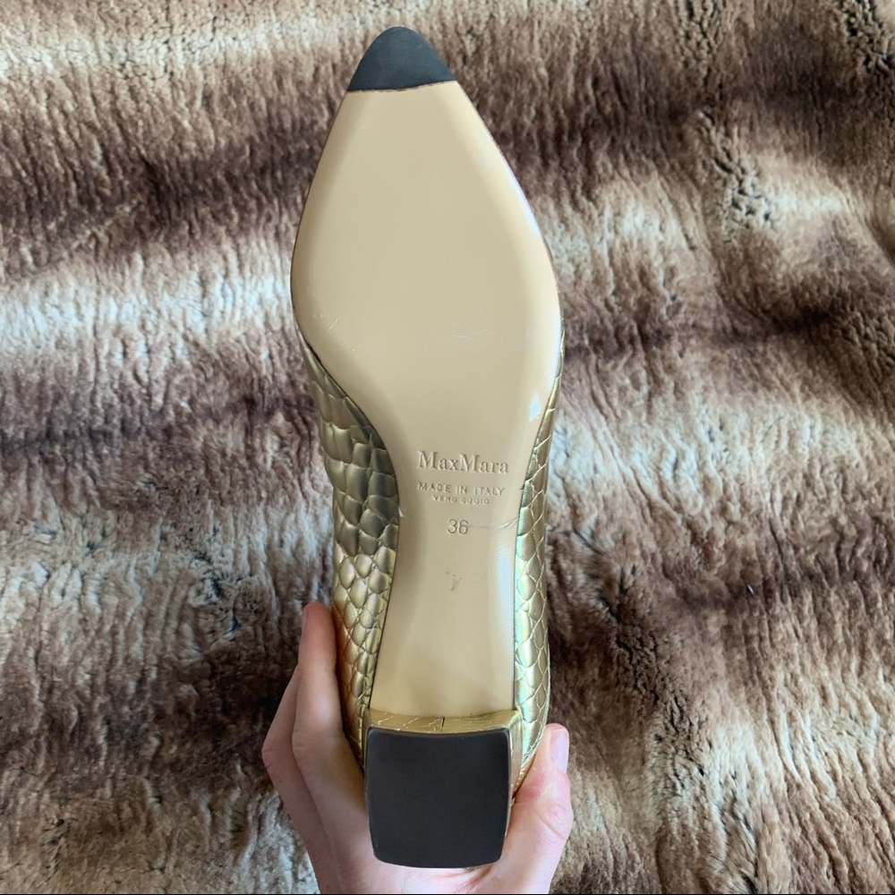 Max Mara Salice Ankle Boots Gold Croc - Picture 9 of 10